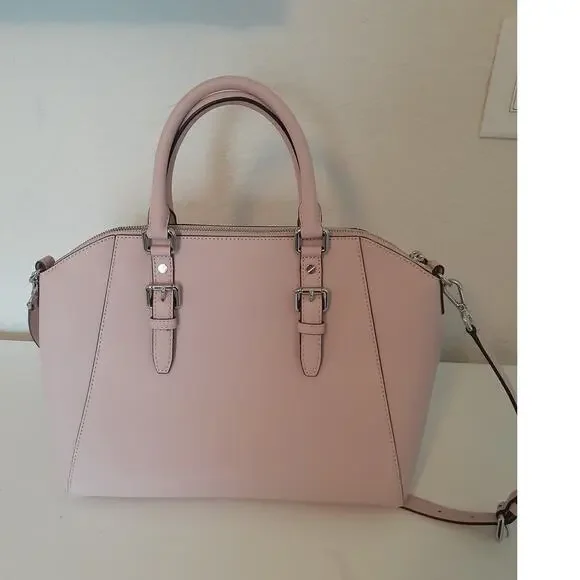 Michael Kors Ciara Pink Leather Large Satchel Purse Handbag Exc Condition - Picture 5 of 15